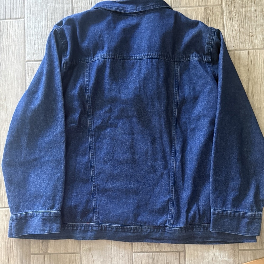 Northstyle Flannel Lined Denim Snap Front Jacket Hood Zip Pockets Womens 2X - Picture 9 of 10